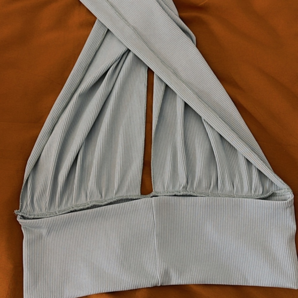 Cross Wrap Neck Crop Top